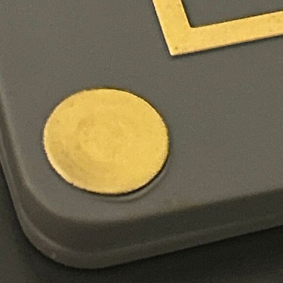 Vintage Christian Dior Slide Compact Mirror Gray Gold Logo Travel Cosmetic Mini - Picture 6 of 8